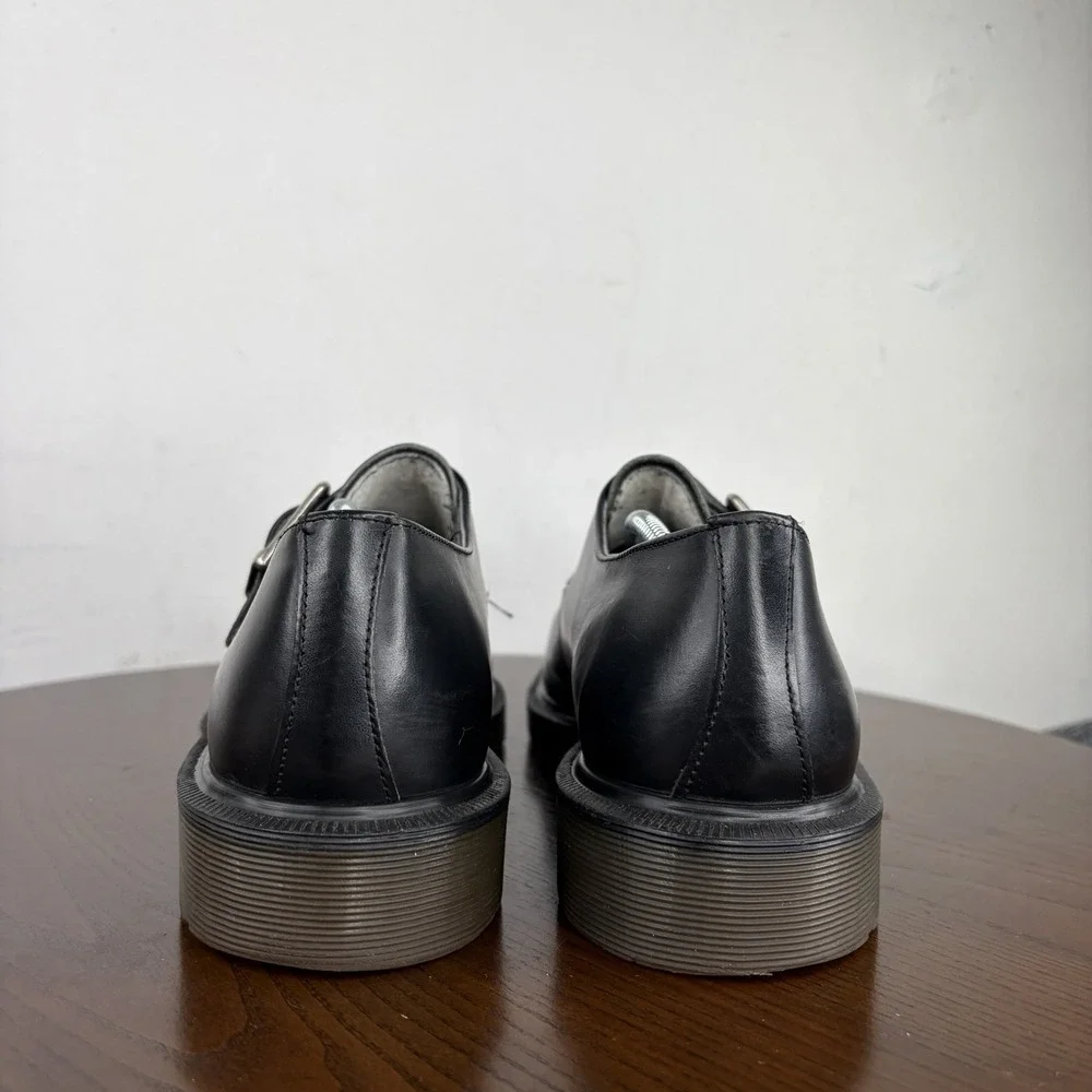Dr. Martens The Original Shoes Men's 9 Black Leather Monk Steel Toes Work Buckle